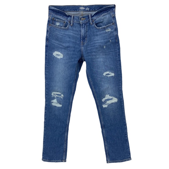 OLD NAVY Slim Denim Jeans, Distressed - Picture 1 of 7